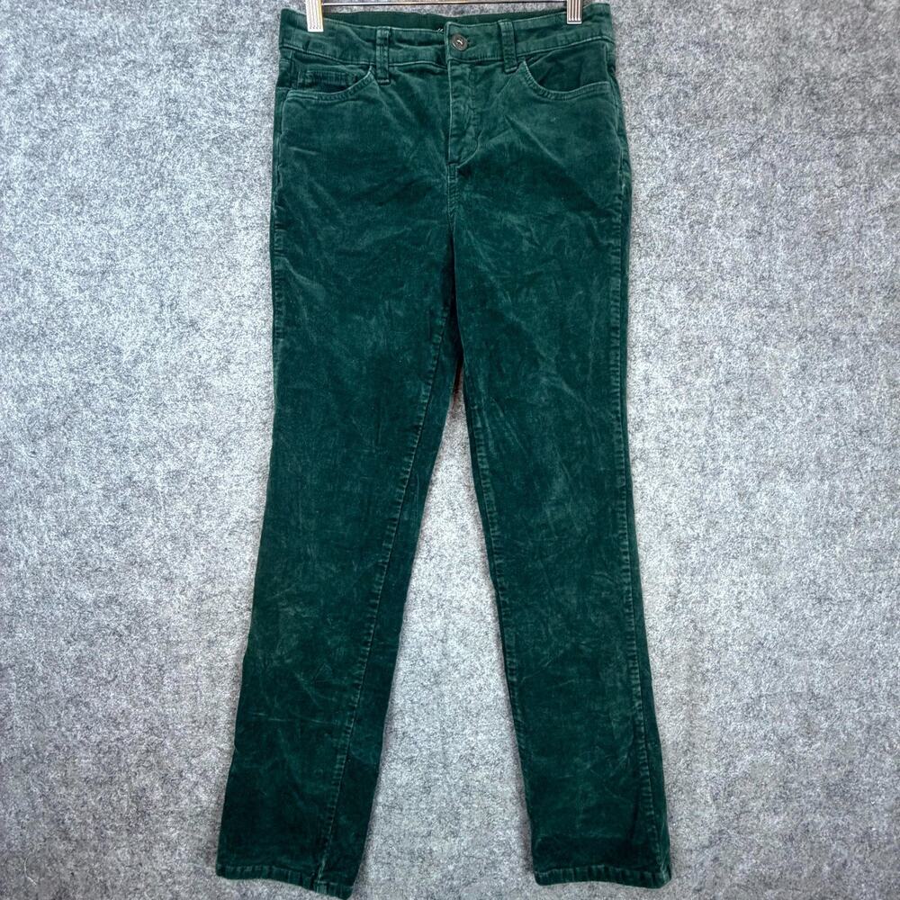 St Johns Bay Pants Womens 28 Green Corduroy Straight Fall Neutral 90s Minimalist